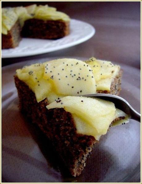 Gâteau speculoos pavot et pomme tranche de gateau