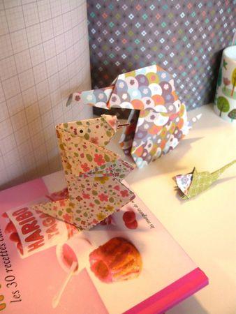 origami chien souris éléphant papiers Mini Labo