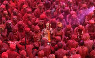 Holî  la fête des couleurs en Inde.