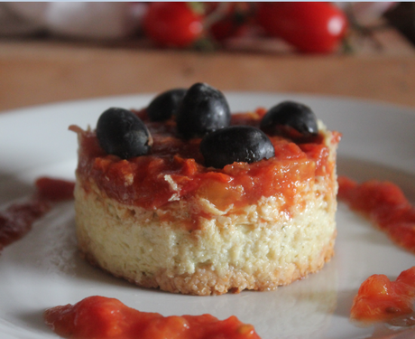 cheesecake salé au miroir de tomates Cheesecake salé au miroir de tomates