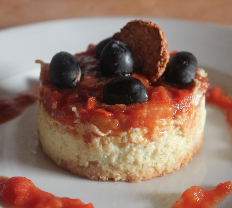cheesacake salé au miroir de tomates Cheesecake salé au miroir de tomates
