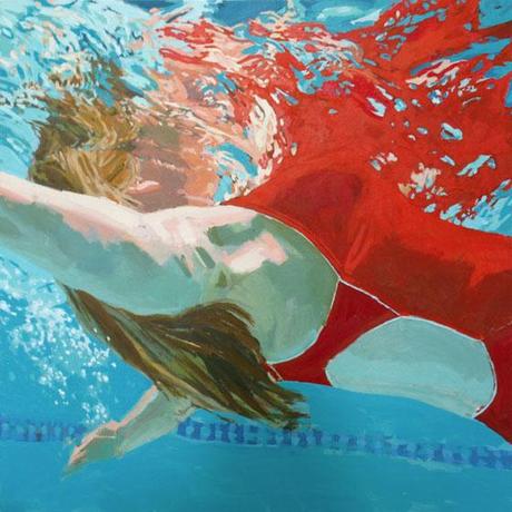 Paintings of swimmers by Samantha French