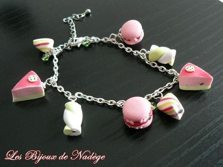 Bracelet gourmand pâtisserie et bonbon en fimo P1260883