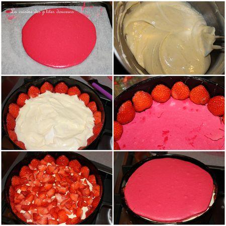 Fraisier lasagnes cake rhubarbe