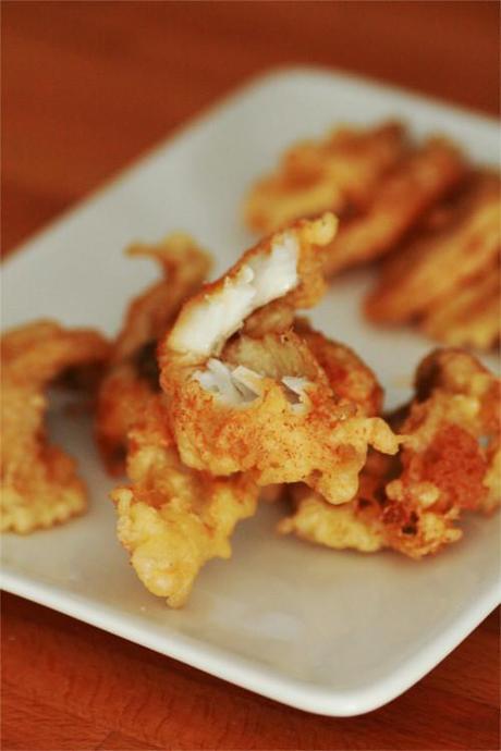 Tempura de filet de lieu noir et poires tempura filet de lieu noir