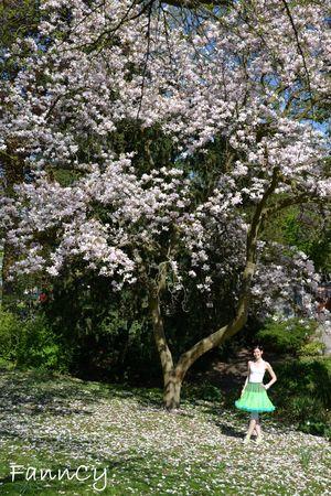 Ma Candyskirt, la jupe de mes rêves! Candyskirt devant le tulipier blanc