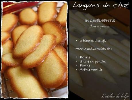 Langues de chat sans jaune d’oeuf Langues de chat 1
