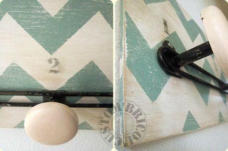 Accroche moi... Porte manteau chevrons vintage - détails