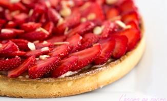 Tarte aux fraises crème amandes et crème pâtissière vanillée Tarte aux fraises crème amandes et crème pâtissière vanillée