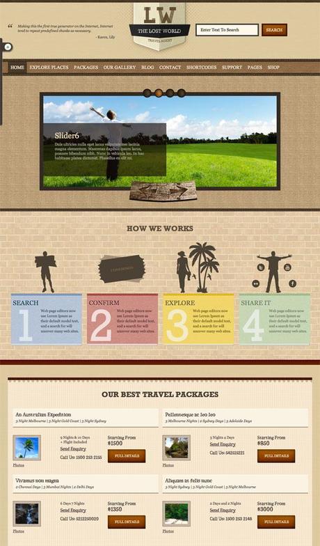 10 thèmes wordpress pour créer un site de voyages Lost World