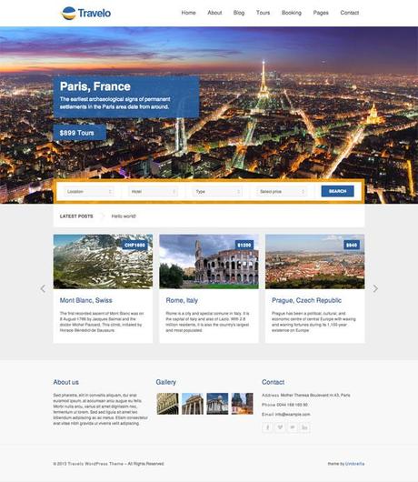 10 thèmes wordpress pour créer un site de voyages Travelo