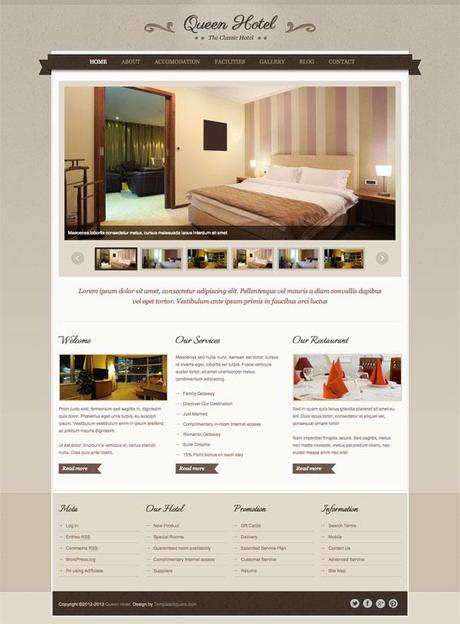 10 thèmes wordpress pour créer un site de voyages Queen Hotel