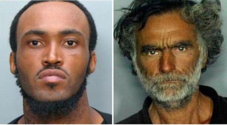 RONALD POPPO UN AN PLUS TARD : LA VICTIME DU CANNIBALE DE MIAMI SE REMET DE SES OPERATIONS CHIRURGICALES Rudy Eugène, 31 ans(à gauche), Ronald Poppo, 65 ans (à droite).