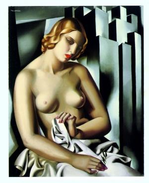 Exposition : L’ Art Nouveau à la Pinacothéque Tamara de Lempicka - Nu aux buildings Tamara de Lempicka 1930 Huile sur toile