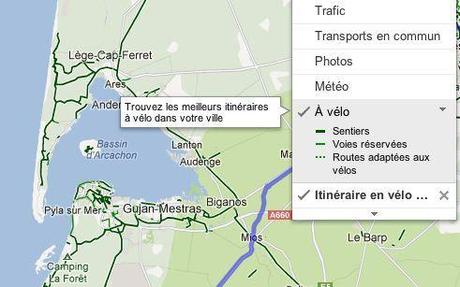  Google Maps ajoute les itinéraires à vélo sur la France