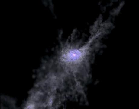 Simulation de la formation de jeunes galaxies