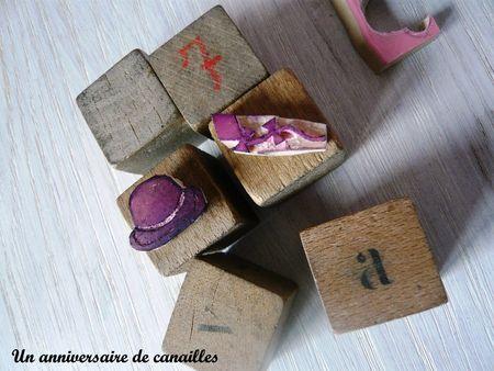 tampon stamp home made chapeau melon cerf-volant gomme a graver support bois (6)