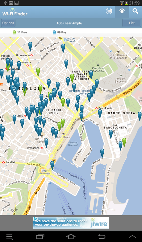 Surfer sur internet gratuitement avec Wifi Finder wifi-finder-carte