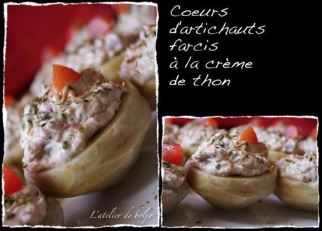 Coeurs d’artichauts farcis à la crème de thon Coeurs d'artichauts farcis à la crème de thon 3