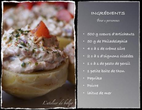 Coeurs d’artichauts farcis à la crème de thon Coeurs d'artichauts farcis à la crème de thon 2