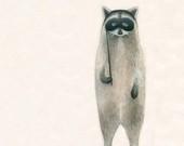 Raccoon Costume - print of original acrylic painting