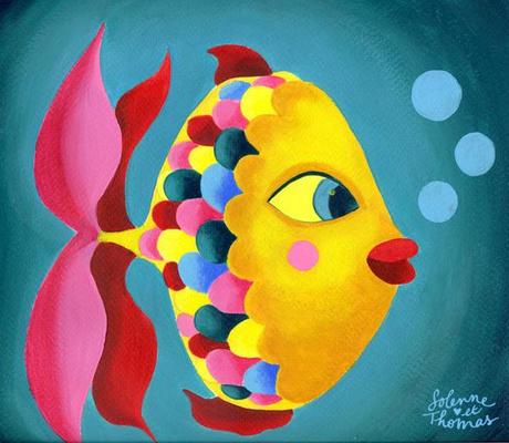 peinture acrylique illustration jeunesse poisson