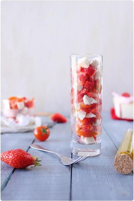 Salade de tomates, fraises et mozzarella Salade de tomates, fraises et mozzarella
