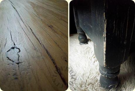 Sauvetage en montagne!☺ Table basse pieds moulurés - détails