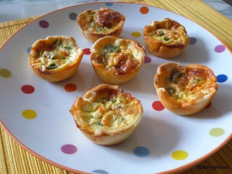 Cup-quiches au chorizo et poivrons verts / Chorizo and green pepper cup-quiches