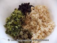 Chaussons végétariens farcis aux riz, poireaux, olives et câpres
