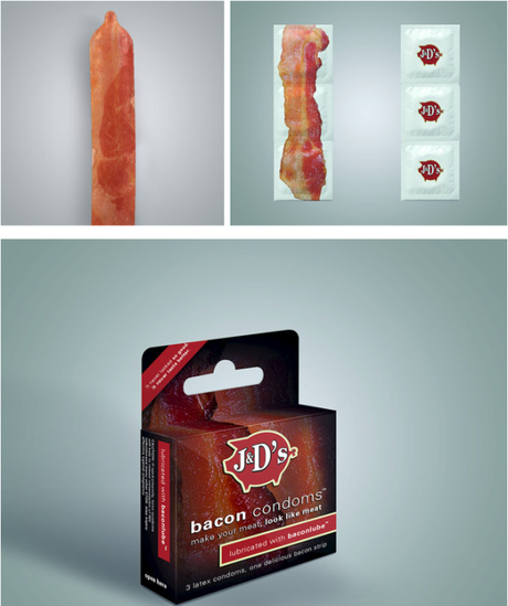 Objets bizarres autour de la charcuterie ! preservatif bacon