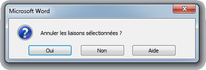 Annuler les liaisons sélectionnées