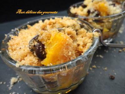 CRUMBLE D'ORANGES AU CHOCOLAT CRUMBLE D'ORANGES AU CHOCOLAT