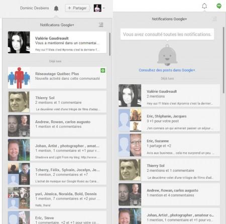Enfin, une nouvelle boîte de notifications sur Google+ Nouvelles notifications Google+