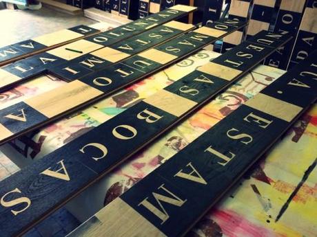 Marcher sur un poème à Bastille Atelier de sérigraphie, plancher original