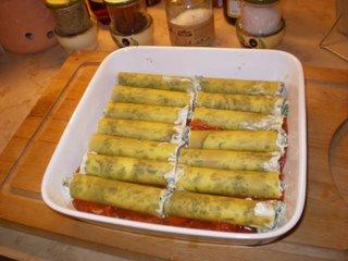 Canelones de ricota y espinaca
