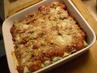 Canelones de ricota y espinaca