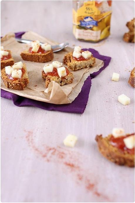 Toast de biscotti, confiture de coing et Osso Iraty Toast de biscotti, confiture de coing et Osso Iraty