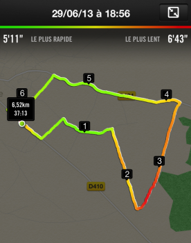 307ème sortie – L’appel du single track Graphe - Nike+