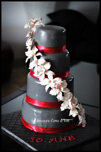 Wedding cake gris et rose