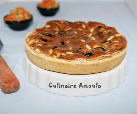 Tarte à l'aubergine et aux pignons de pin tarte aubergine