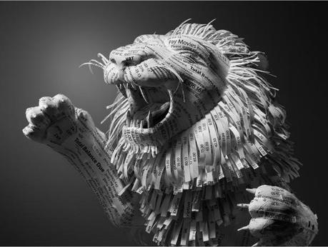 Blog_Paper_Toy_paper_arts_Receipt_Lion_Kyle_Bean_pic2 Receipt Lion by Kyle Bean