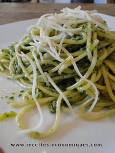 spaghettis courgettes persil
