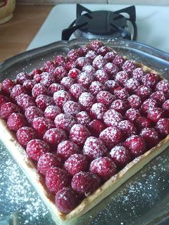 le petit dessert du week end : tarte express aux framboises