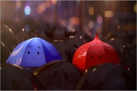 Le parapluie bleu