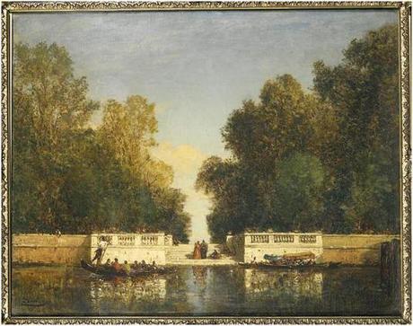 Les jardins français à Venise  - Félix-François-Georges-Philibert Ziem (Beaune 1821-Paris 1911)
