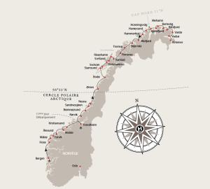 Hurtigruten - carte express cotier