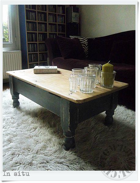 Migration estivale Table basse pieds moulurés - In situ