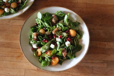 salade mache melon chèvre Salade de mâche estivale