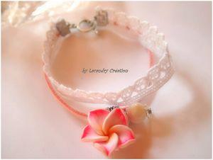 bracelet tiaré rose et blanc et nacre lacaudry creation 3